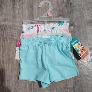 Garanimals 2 pack girls shorts pink blue palm trees/ blue